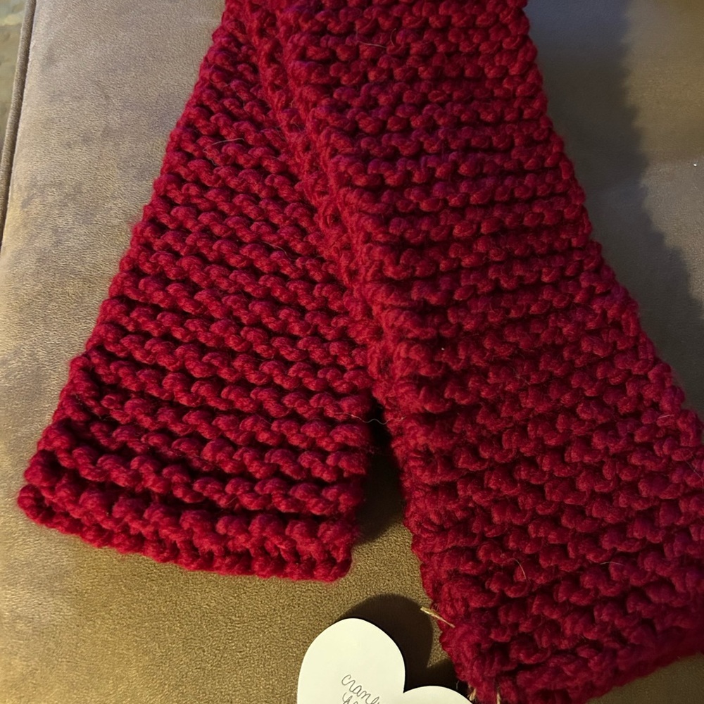 Chunky Knit Red Scarf